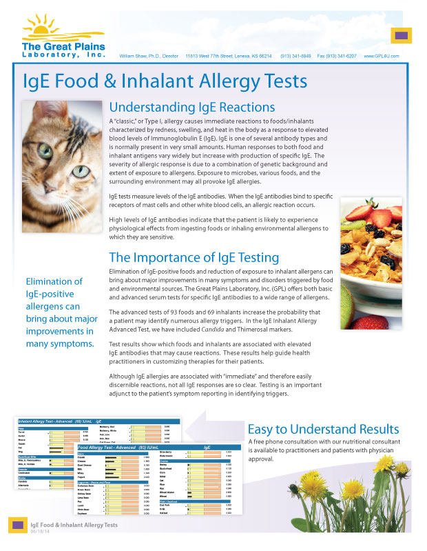 IgE Allergy Tests Brochure