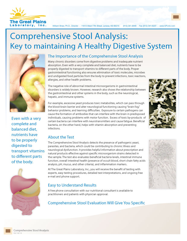 Comprehensive Stool Analysis Brochure