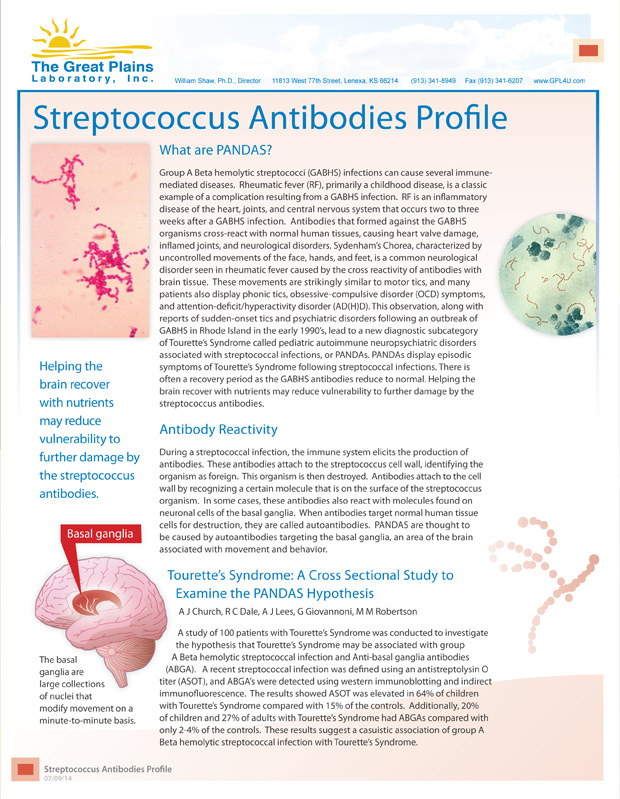 Streptococcus Antibodies Profile Brochure